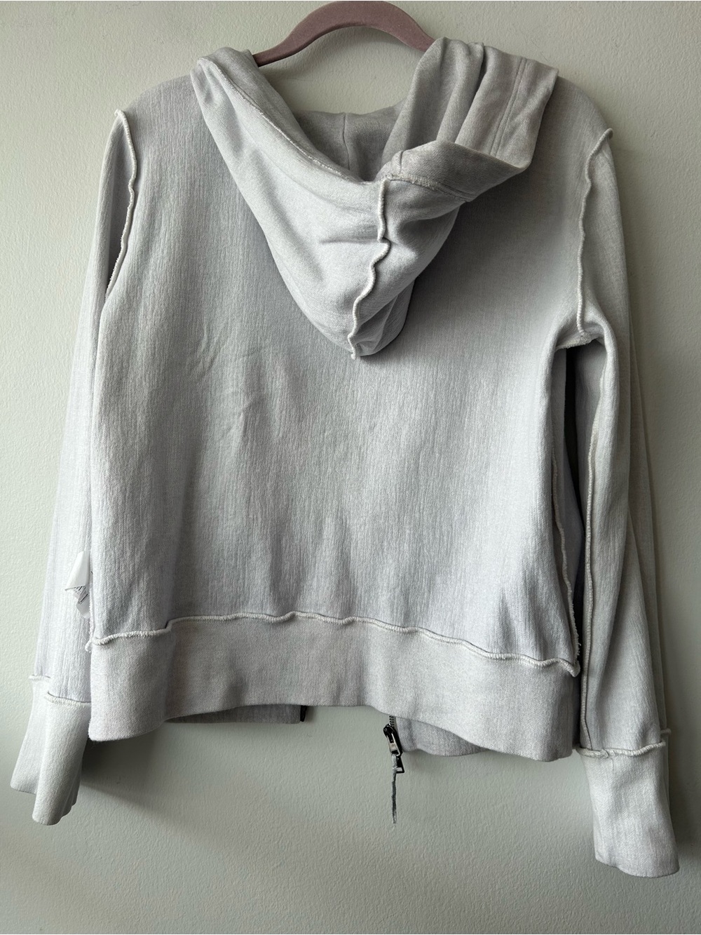 Avant Toi Light Gray Zip Cotton Hoodie - Picture 9 of 14